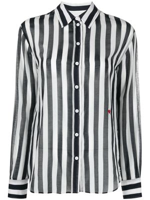 Moschino striped cotton-blend shirt - Black