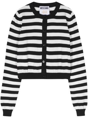 Moschino striped cropped cotton cardigan - Black