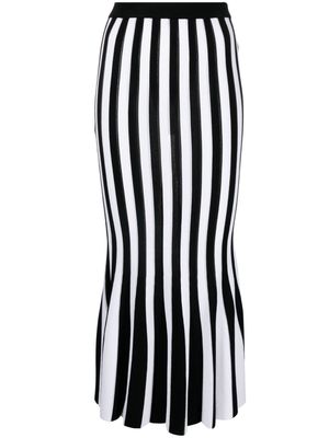 Moschino striped knitted midi skirt - Black