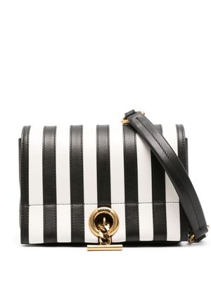 Moschino striped leather shoulder bag - Black