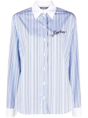 Moschino striped long-sleeve shirt - Blue