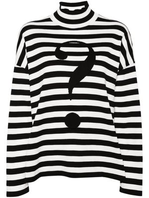 Moschino striped mock-neck jumper - Black