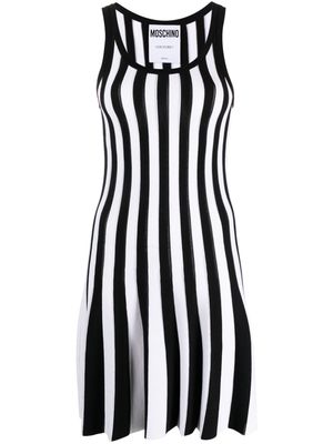 Moschino striped ribbed-knit minidress - Black