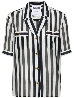Moschino striped semi-sheer shirt - Black