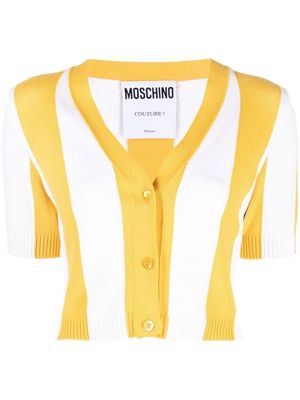 Moschino striped short-sleeved cardigan - Yellow