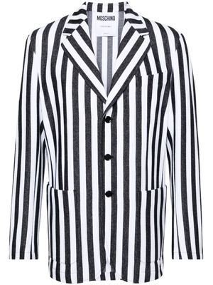 Moschino striped single-breasted blazer - Black