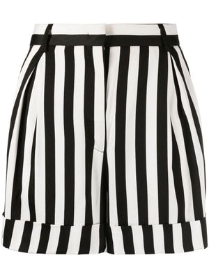 Moschino striped wide-leg satin shorts - Black