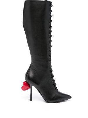 Moschino Sweet Heart 105mm leather boots - Black