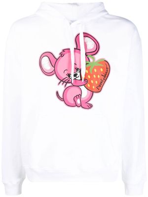 Moschino Sweet Strawberry graphic hoodie - White