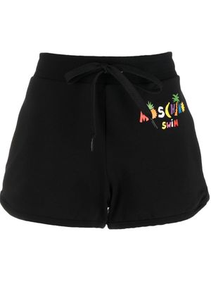 Moschino swim logo print track shorts - Black