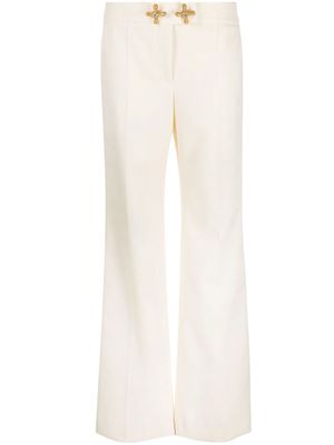 Moschino tap-detail wool trousers - Neutrals