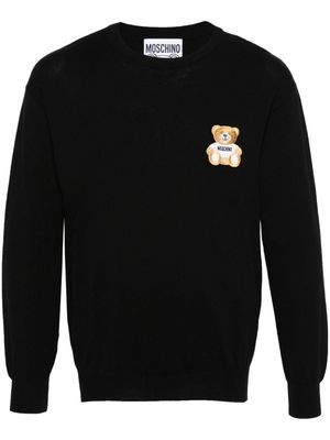 Moschino Teddy Bear-appliqué jumper - Black