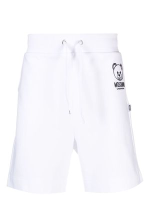 Moschino Teddy Bear-appliqué stretch-cotton shorts - White