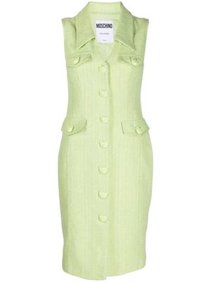 Moschino Teddy Bear-button bouclé dress - Green