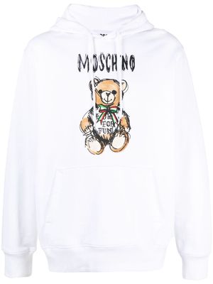 Moschino Teddy-Bear cotton hoodie - White