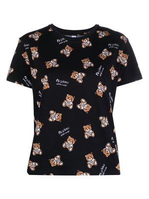 Moschino Teddy Bear cotton pajama top - Black