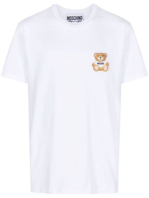 Moschino Teddy Bear-embroidered cotton T-shirt - White