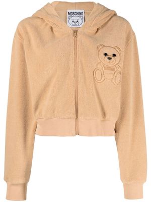 Moschino Teddy Bear-embroidered hoodie - Brown