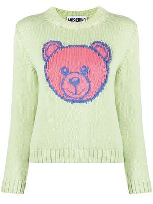 Moschino Teddy Bear intarsia knit jumper - Green