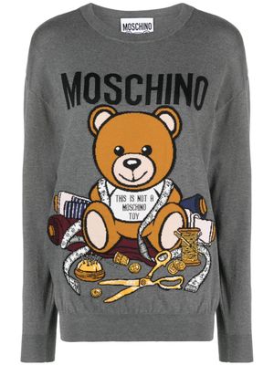 Moschino Teddy Bear intarsia-knit jumper - Grey