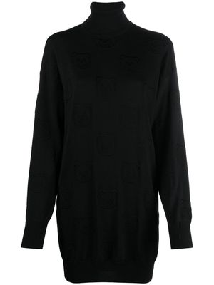 Moschino Teddy Bear intarsia-knit mini dress - Black