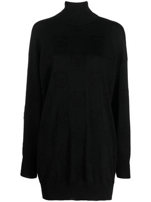 Moschino teddy bear knitted mini dress - Black
