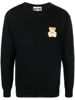 Moschino Teddy Bear logo-embroidered jumper - Black
