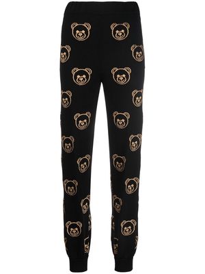 Moschino Teddy Bear logo-knit track pants - Black