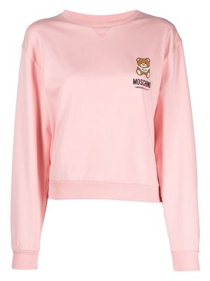 Moschino Teddy Bear-logo long-sleeve sweatshirt - Pink