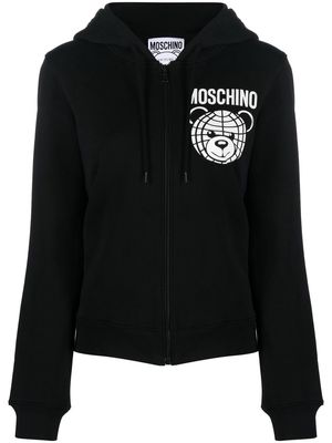 Moschino Teddy Bear logo-print hoodie - Black