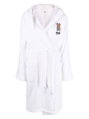 Moschino Teddy Bear motif cotton dressing gown - White