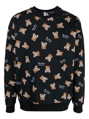 Moschino Teddy Bear motif cotton sweatshirt - Black