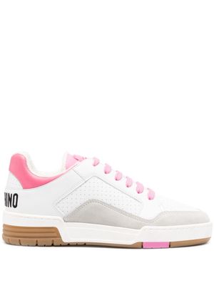 Moschino Teddy Bear-motif leather sneakers - White