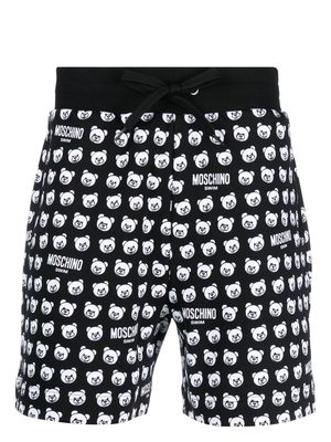 Moschino Teddy-Bear motif swim shorts - Black