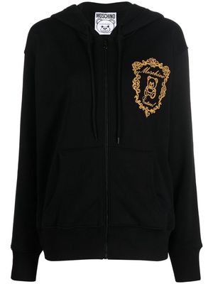 Moschino Teddy Bear motif zipped hoodie - Black