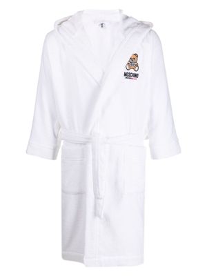 Moschino teddy bear patch bathrobe - White