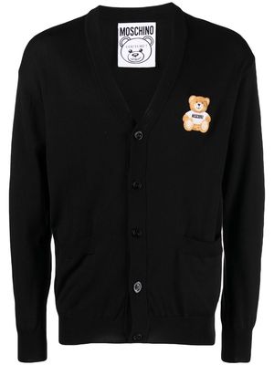 Moschino Teddy Bear-patch cardigan - Black