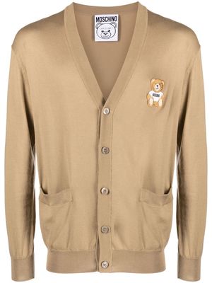 Moschino Teddy Bear-patch cardigan - Neutrals