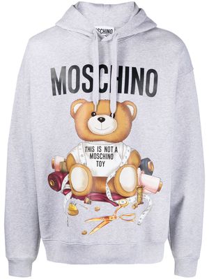 Moschino Teddy Bear-print cotton hoodie - Grey