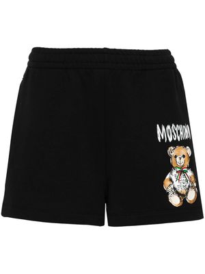 Moschino Teddy Bear-print cotton shorts - Black
