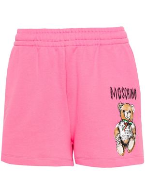 Moschino Teddy Bear-print cotton shorts - Pink