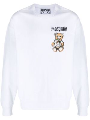 Moschino Teddy Bear-print cotton sweatshirt - White