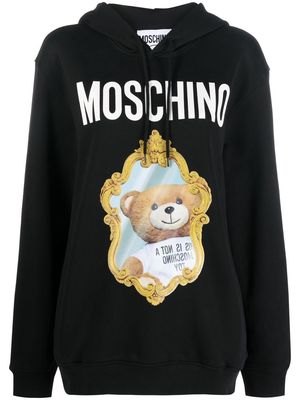 Moschino Teddy Bear-print drawstring hoodie - Black