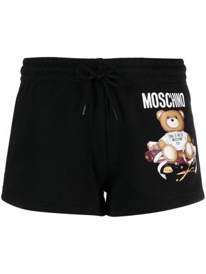 Moschino Teddy Bear-print drawstring track shorts - Black