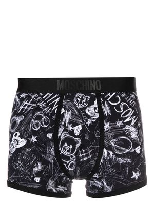 Moschino Teddy Bear-print stretch-cotton boxers - Black