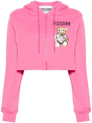 Moschino Teddy Bear-print zipped hoodie - Pink