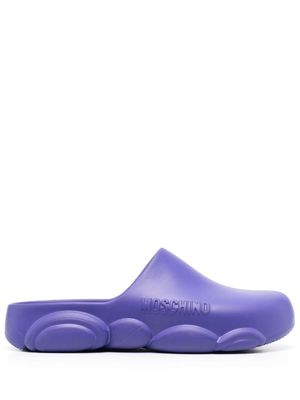 Moschino Teddy Bear-sole round-toe slippers - Purple
