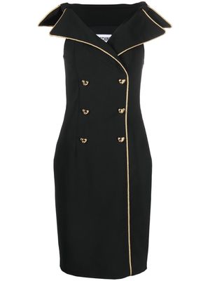 Moschino Teddy-button double-breasted pencil dress - Black