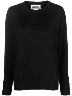 Moschino Teddy-jacquard virgin wool jumper - Black