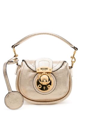 Moschino Teddy lock leather mini bag - Gold